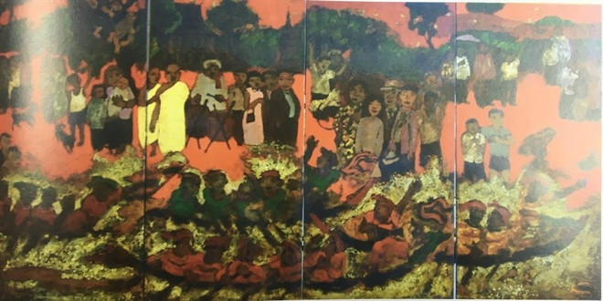 Vietnamese, French artists exhibit lacquer paintings ảnh 1 Vietnamese, French artists exhibit lacquer paintings ảnh 1