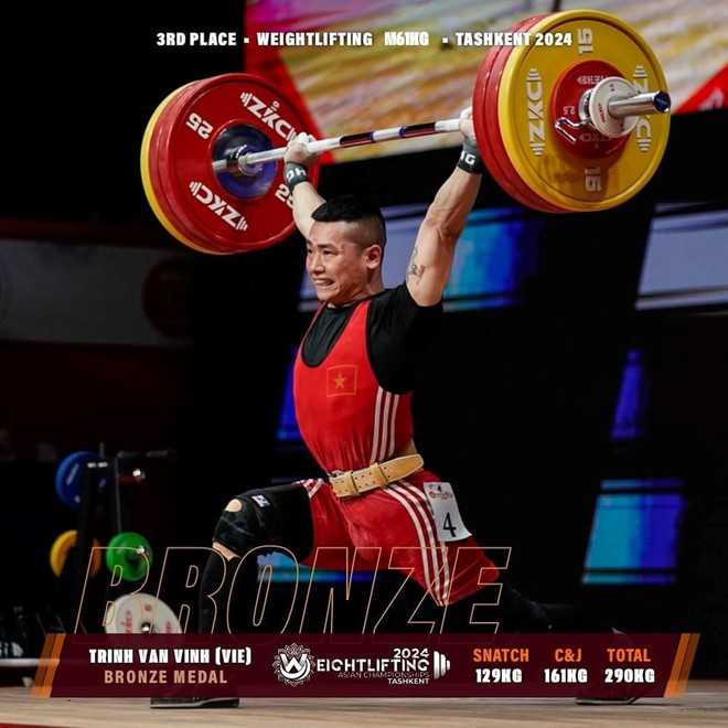 Vietnamese wins bronze medal at 2024 Asian Weightlifting Championship ảnh 1