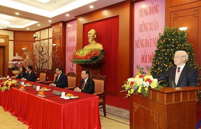 Party chief extends Tet greetings to incumbent, former leaders ảnh 1