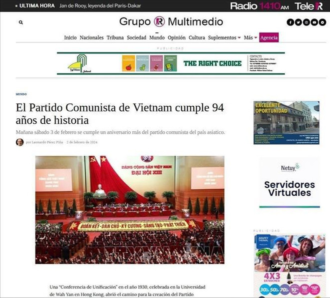 Uruguayan press hails 94-year glorious history of Communist Party of Vietnam ảnh 1 Uruguayan press hails 94-year glorious history of Communist Party of Vietnam ảnh 1