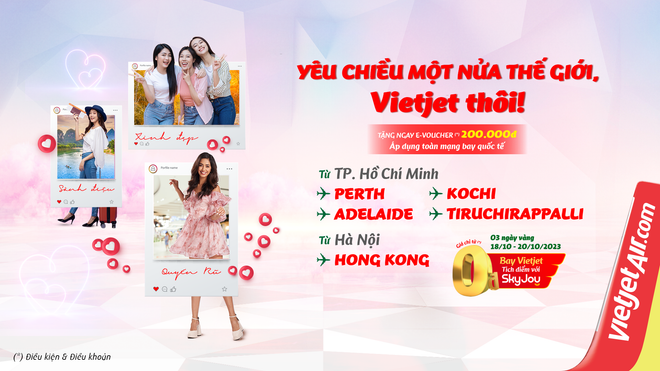 Vietjet celebrates Vietnamese Women's Day with big party of 0 VND tickets ảnh 2 Vietjet celebrates Vietnamese Women's Day with big party of 0 VND tickets ảnh 2