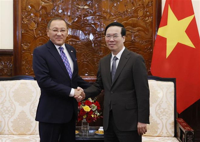 President receives Kazakh Ambassador in Hanoi ảnh 1 President receives Kazakh Ambassador in Hanoi ảnh 1