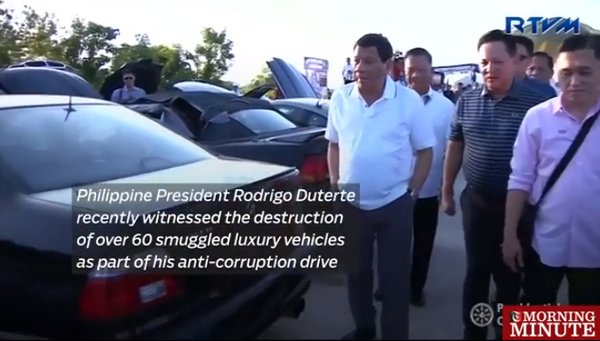 Philippines destroys dozens of luxury cars in anti-corruption campaign ảnh 1