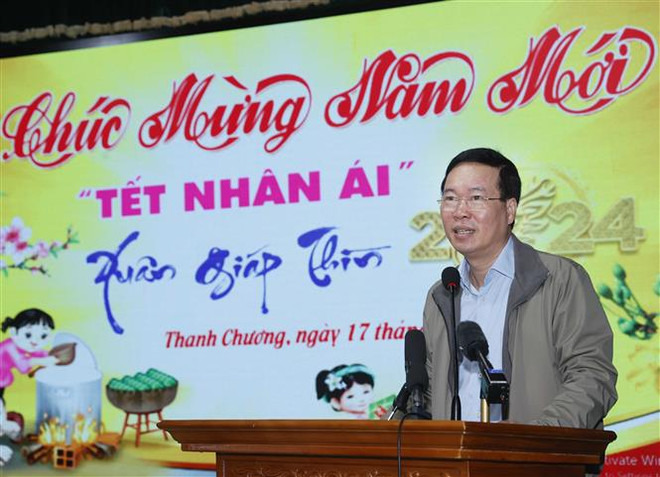 President pays pre-Tet visit, extends wishes to Nghe An province ảnh 1