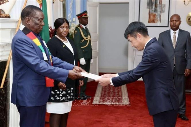 Vietnamese ambassador presents credential letter to Zimbabwean President ảnh 1 Vietnamese ambassador presents credential letter to Zimbabwean President ảnh 1
