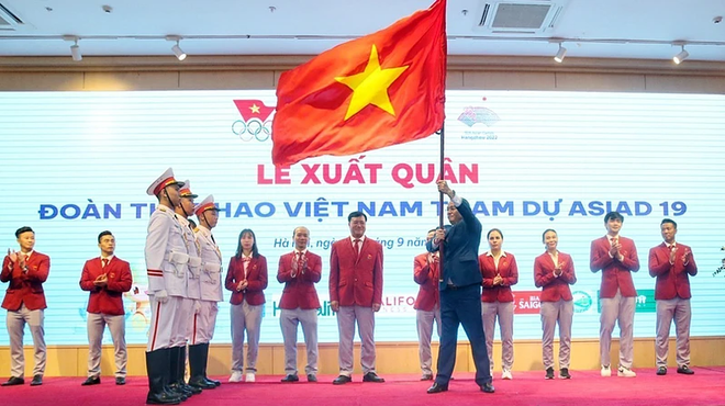 Send-off ceremony for Vietnamese athletes to 19th ASIAD ảnh 1 Send-off ceremony for Vietnamese athletes to 19th ASIAD ảnh 1