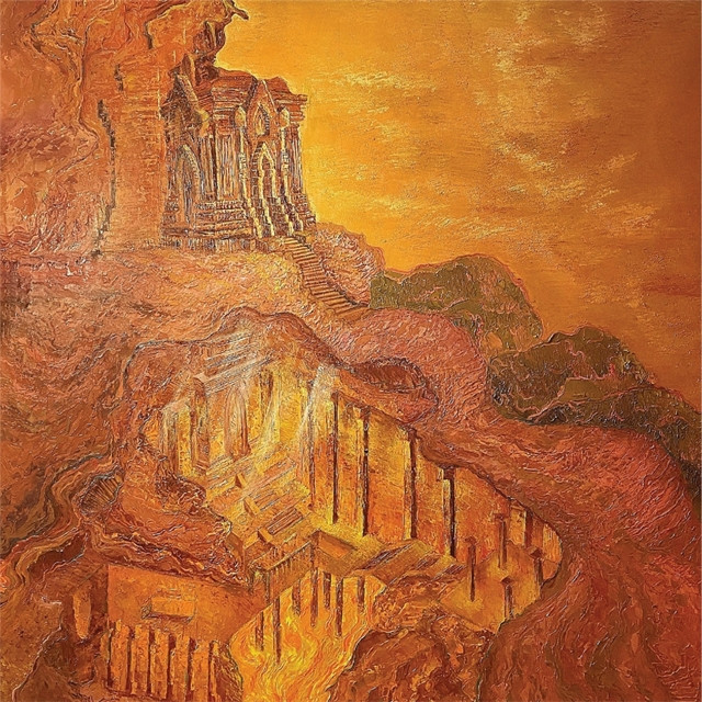 Paintings bring ancient Vietnamese architecture to life ảnh 1
