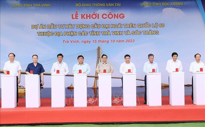  PM attends ground-breaking ceremony for bridge connecting Mekong Delta provinces ảnh 1