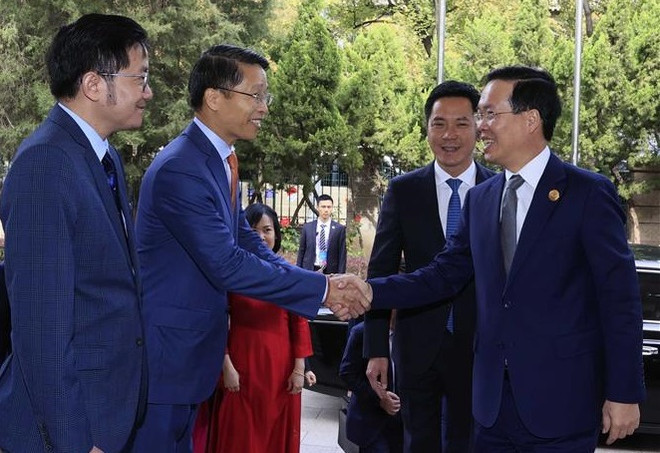 President meets with Vietnamese representative agencies in Beijing ảnh 2