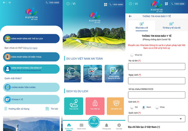 Health declaration service integrated into safe tourism app ảnh 1 Health declaration service integrated into safe tourism app ảnh 1