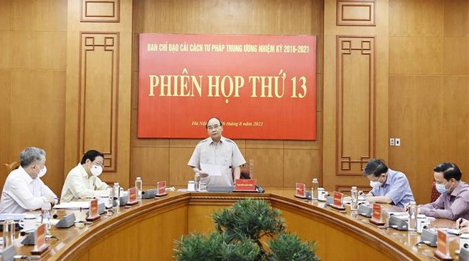 President chairs 13th meeting of Central Steering Committee for Judicial Reform ảnh 1 President chairs 13th meeting of Central Steering Committee for Judicial Reform ảnh 1