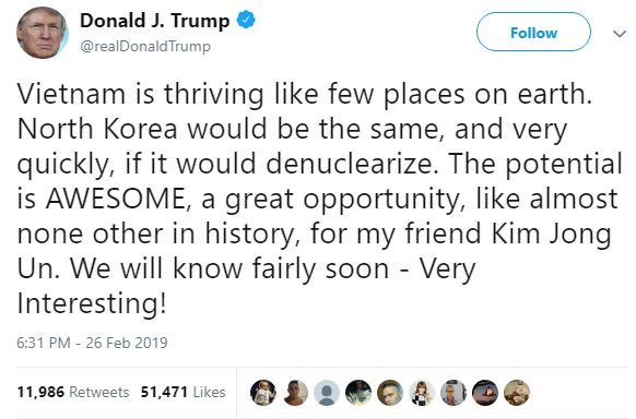 Trump highlights DPRK’s growth potential with denuclearization ảnh 1 Trump highlights DPRK’s growth potential with denuclearization ảnh 1