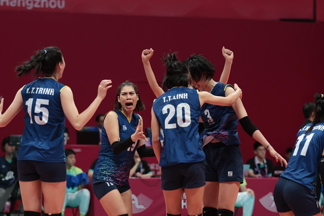Vietnamese women’s volleyball team advances to quarter-finals of ASIAD 19 ảnh 1 Vietnamese women’s volleyball team advances to quarter-finals of ASIAD 19 ảnh 1