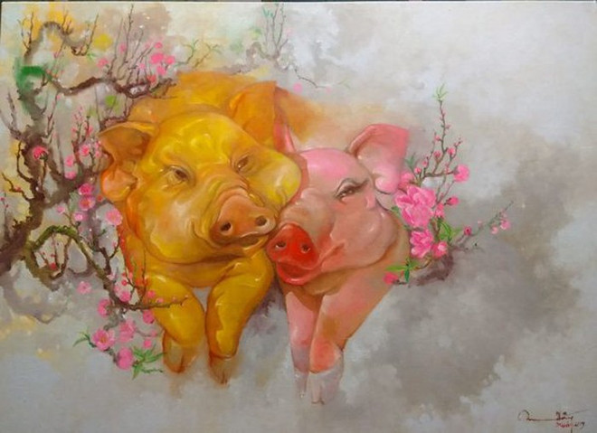 Painting exhibition welcomes Year of the Pig ảnh 1