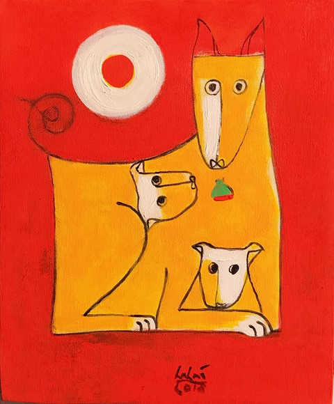 Hanoi: Dog paintings show celebrates Year of the Dog ảnh 4 Hanoi: Dog paintings show celebrates Year of the Dog ảnh 4