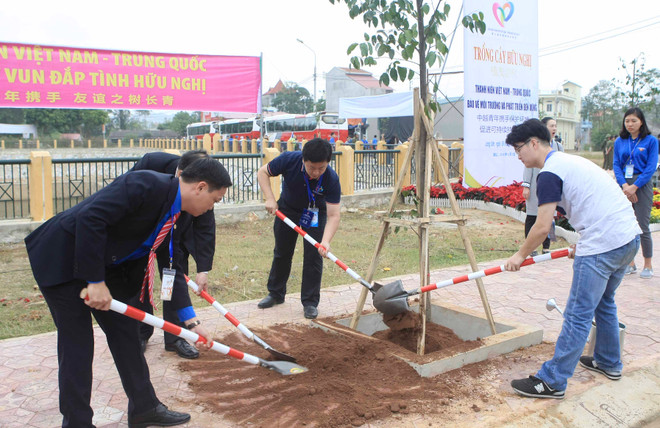 Youths plant trees to show Vietnam-China “forever green” amity ảnh 1 Youths plant trees to show Vietnam-China “forever green” amity ảnh 1