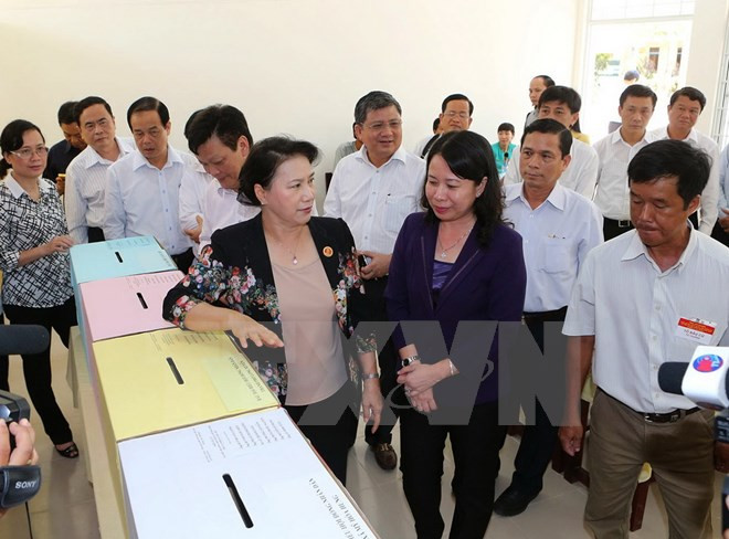 NA Chairwoman inspects election preparation in An Giang ảnh 1 NA Chairwoman inspects election preparation in An Giang ảnh 1