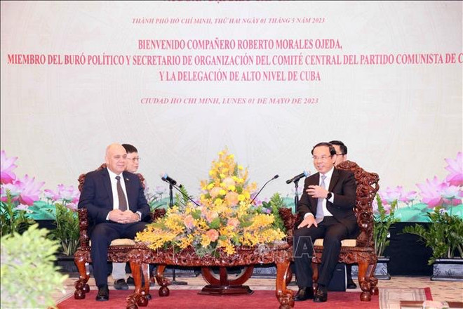 HCM City Party chief greets high-ranking delegation from Cuba ảnh 1 HCM City Party chief greets high-ranking delegation from Cuba ảnh 1
