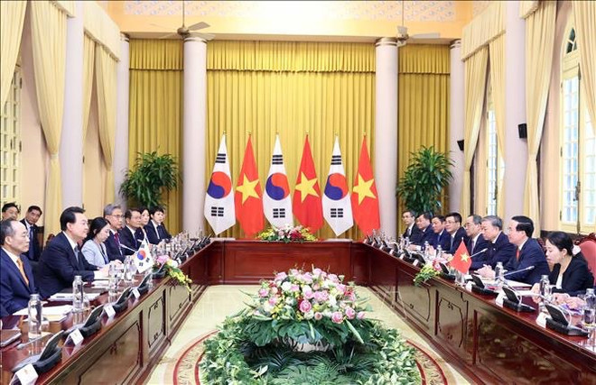 Vietnamese, RoK Presidents hold talks ảnh 1 Vietnamese, RoK Presidents hold talks ảnh 1