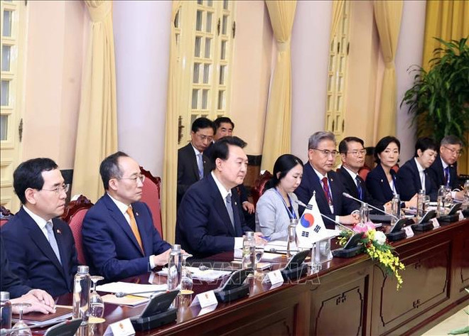 Vietnamese, RoK Presidents hold talks ảnh 3