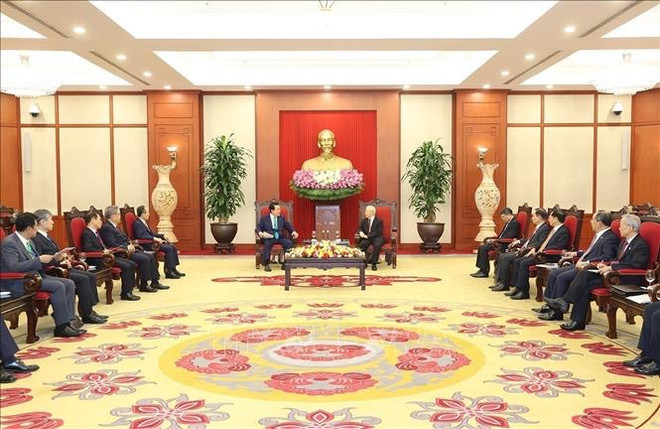 Party General Secretary welcomes RoK President’s visit ảnh 2