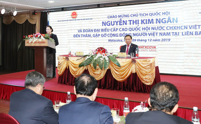 NA Chairwoman meets Vietnamese community in Russia ảnh 1 NA Chairwoman meets Vietnamese community in Russia ảnh 1