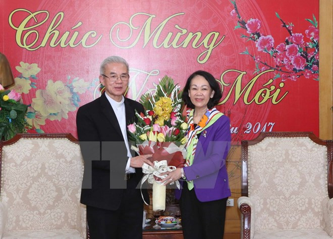 Party official hosts Tet reception for religious dignitaries ảnh 1