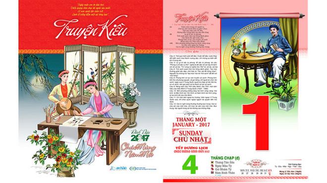 The tale of Kieu printed on calendar ảnh 1