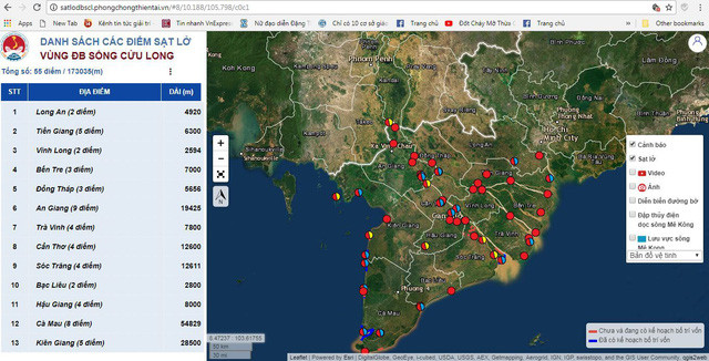 Landslides-erosions in Mekong Delta put on map ảnh 1