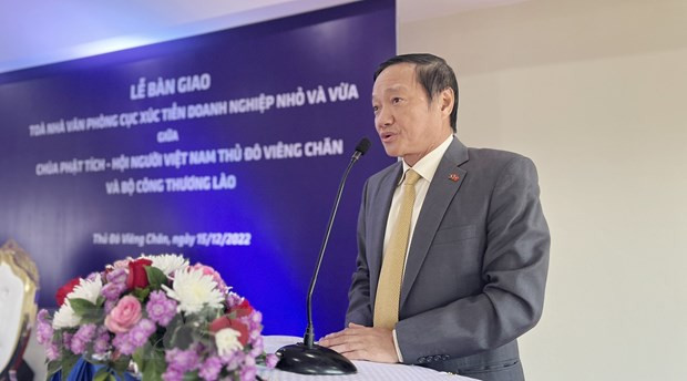 Vietnamese Association in Vientiane funds new building of Lao Department of SME Promotion ảnh 1 Vietnamese Association in Vientiane funds new building of Lao Department of SME Promotion ảnh 1