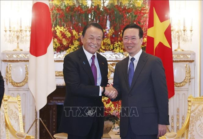 President Vo Van Thuong hosts leaders of Japanese parties, parliamentarians ảnh 1 President Vo Van Thuong hosts leaders of Japanese parties, parliamentarians ảnh 1