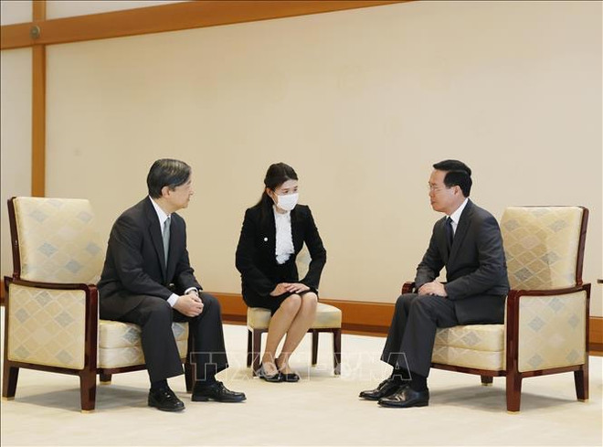 President Vo Van Thuong meets with Japanese Emperor, Empress ảnh 1