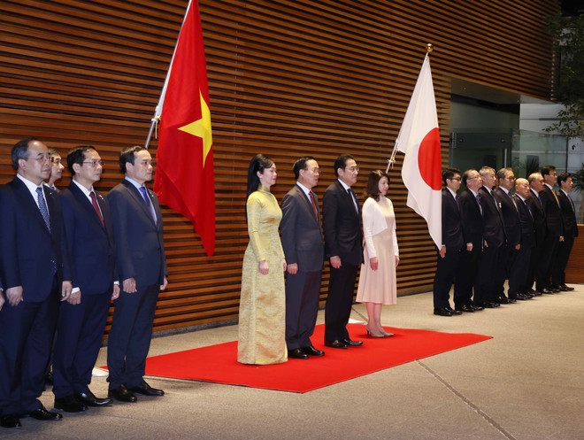 Official welcome ceremony held for Vietnamese President in Tokyo ảnh 1 Official welcome ceremony held for Vietnamese President in Tokyo ảnh 1