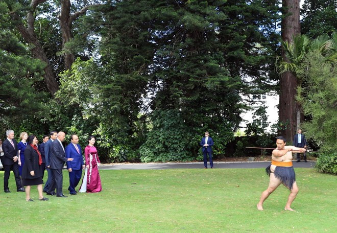 Welcome ceremony, cannon salute for PM Nguyen Xuan Phuc in New Zealand ảnh 2