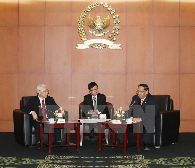 Party chief meets Indonesian People’s Consultative Assembly leaders ảnh 1