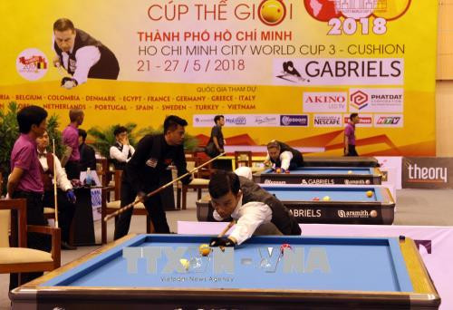 World leading cueists compete in Billiards World Cup in HCM City ảnh 1