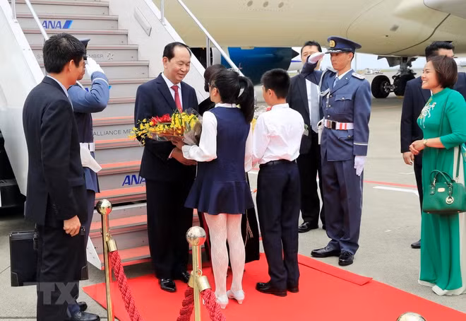President Tran Dai Quang begins State visit to Japan ảnh 1