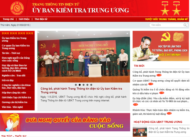 Party’s inspection commission launches website ảnh 1 Party’s inspection commission launches website ảnh 1