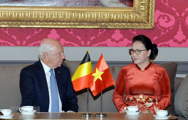 NA Chairwoman meets with Belgian Senate President ảnh 1
