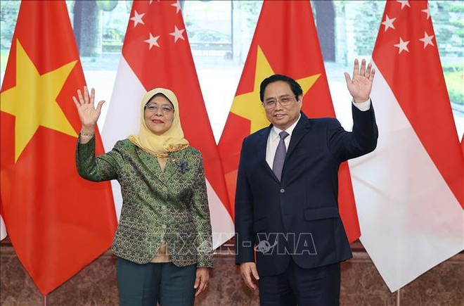 Singapore values strategic partnership with Vietnam: President ảnh 1