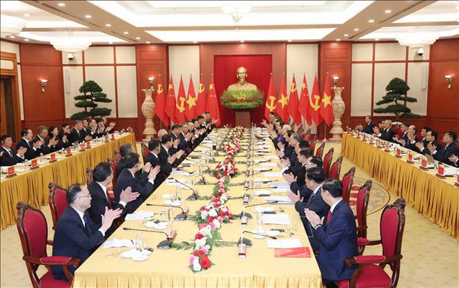 Vietnamese, Chinese Party leaders hold talks ảnh 1 Vietnamese, Chinese Party leaders hold talks ảnh 1