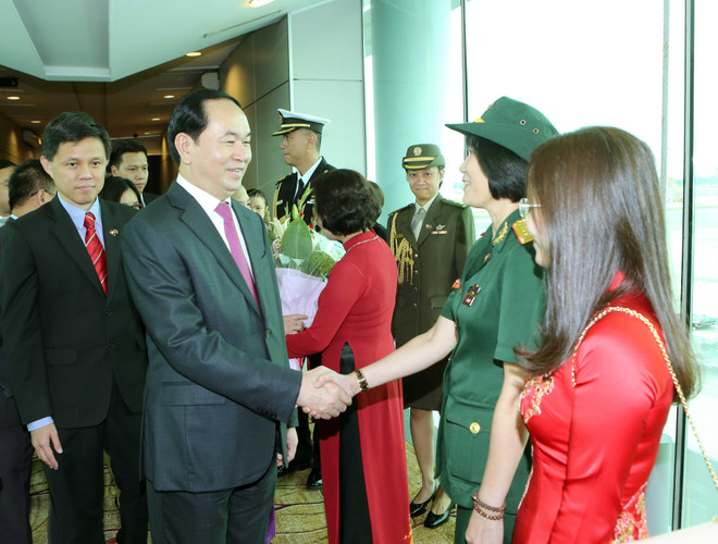 President arrives in Singapore to start State visit ảnh 1