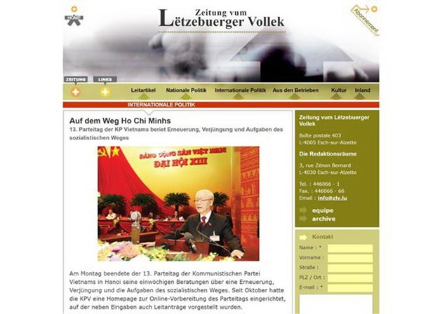 13th National Congress proves CPV’s important contributions to int’l communist movements ảnh 1 13th National Congress proves CPV’s important contributions to int’l communist movements ảnh 1