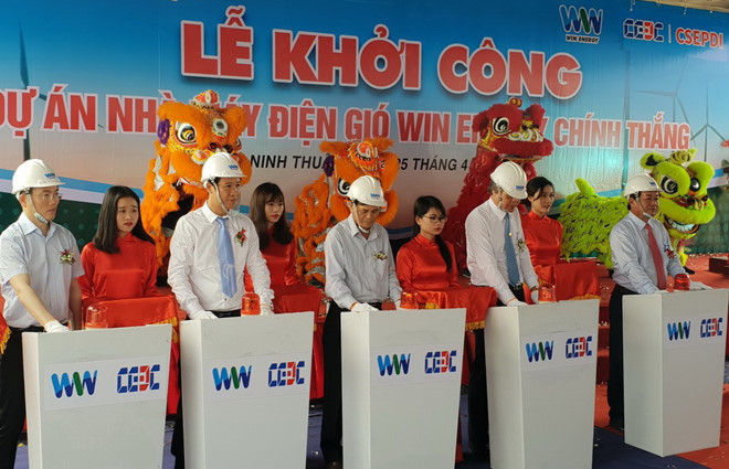 Chinh Thang wind power mill construction kicks off in Ninh Thuan ảnh 1 Chinh Thang wind power mill construction kicks off in Ninh Thuan ảnh 1