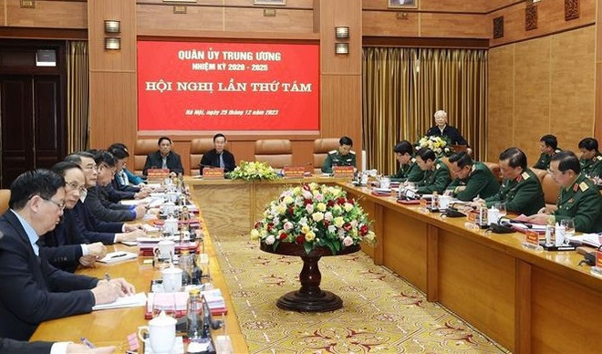 Party chief chairs Central Military Commission’s review conference ảnh 2 Party chief chairs Central Military Commission’s review conference ảnh 2