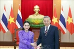 CPV General Secretary To Lam (right) receives Prime Minister of Thailand and leader of the Pheu Thai Party Paetongtarn Shinawatra in Hanoi on May 16. (Photo: VNA)