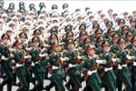 Soldiers representing the infantry, navy, and air defence forces of the Vietnam People's Army in a parade (Photo: VNA)