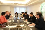 The meeting between Minister of Public Security General Luong Tam Quang and Shannon Kellogg, Amazon Vice President of Public Policy for the Americas, in Washington D.C. on February 19 (Photo: VNA)