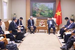 The meeting between Deputy Prime Minister Nguyen Chi Dung (right) and Honna Hitoshi, Representative Director and President of Japan’s Erex Corporation, on July 4, 2025. (Photo: VNA)
