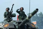 Soldiers of Vietnam's Armour - Tank Arms in a rehearsal on July 17 in preparation for the National Day parade (Photo: VNA)